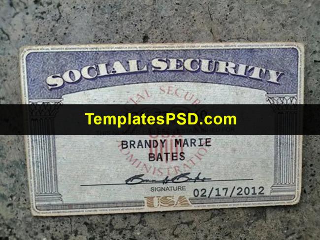Social Security Card Front Real Looking Mockup Generator